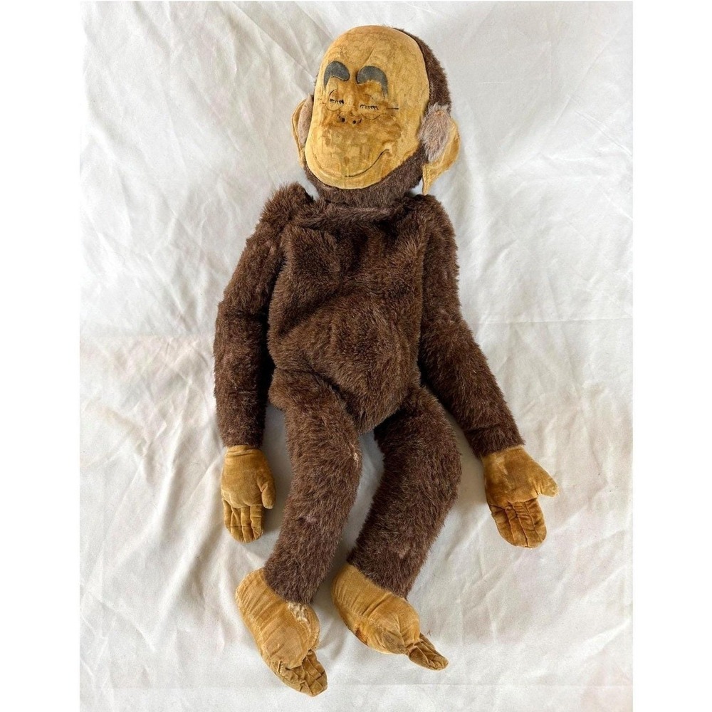 Vintage Merrythought Gran'Pop Monkey Pyjama Case Mohair Plush UK England